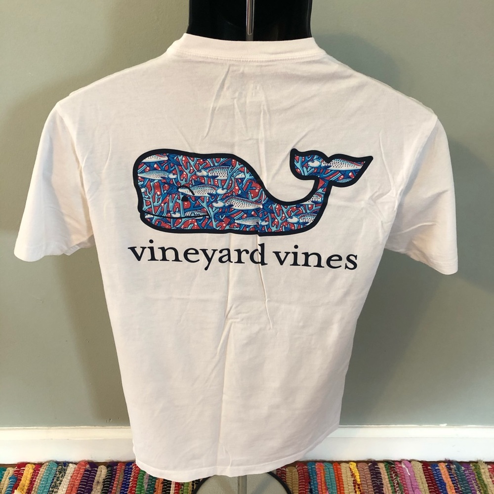 NEW Vineyard Vines Big Whale Logo Shirt White XS